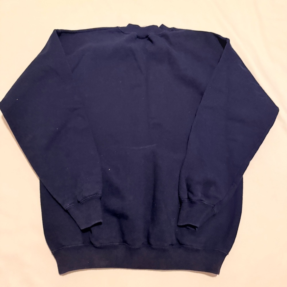 Gildan Sweatshirt Women M Navy Blue Vintage 90s Holiday Peace Joy Love Graphic - Picture 2 of 7